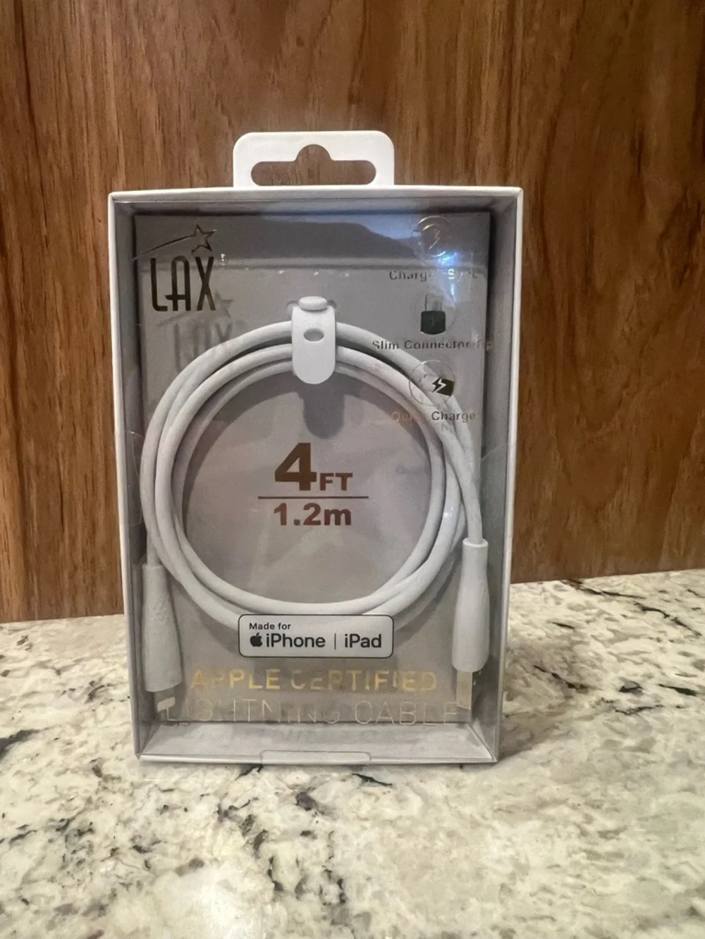 4ft White Lightning Charging Cable for iPhone & iPad